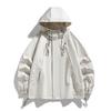 Men's Plus Size Trendy Casual Top Youth Hooded Travel Jacket Solid Colour Windproof Jacket Waterproof Mens Jacket