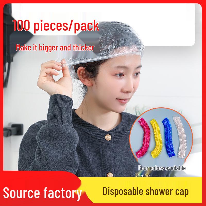 100-Pack Thick Disposable Shower Caps for Bathing & Hair Styling
