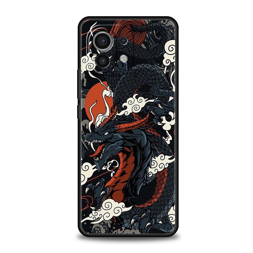 Чехол для телефона Дракон для Xiaomi Mi 15 14 Pro 13 12 11 Lite 5G 10T 11T 12T 13T 14T Poco X6 X5 X4 X3 NFC F3 F4 GT Черный чехол