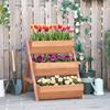 3 Tier Raised Garden Bed Wooden Elevated Planter Box Kit 66L For Flower Vegetable Herb 65x75x78cm Brown