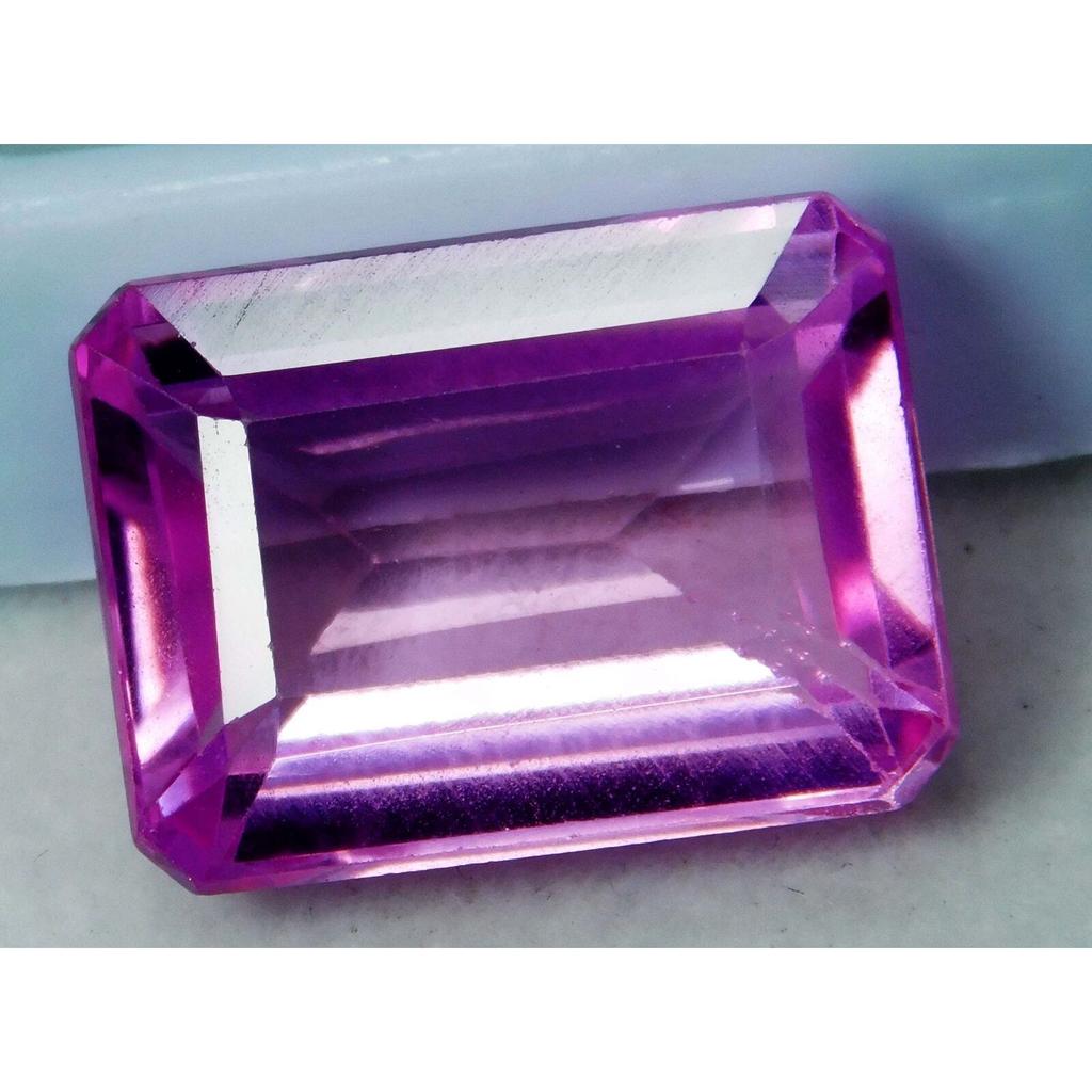 Natural Pink Sapphire Loose Gemstone Emerald Shape 8.00 ct September Birthstone for Gem Collections