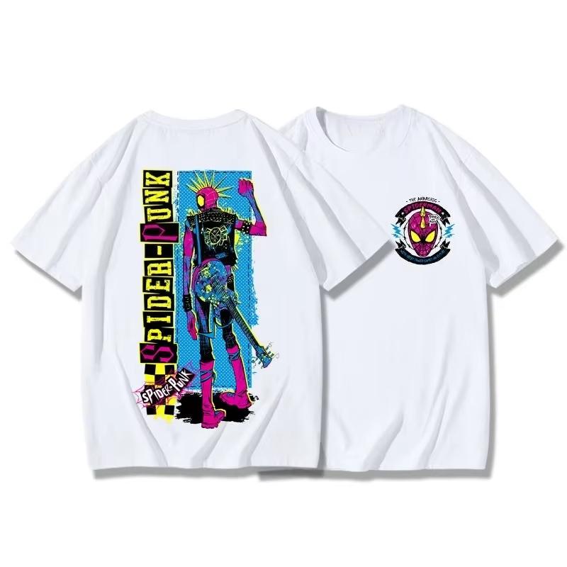 2026 Marvel Genuine American Punk SpiderMan Personalized Printing Men And Women With The Same Tshirt Shortsleeved TopJacket