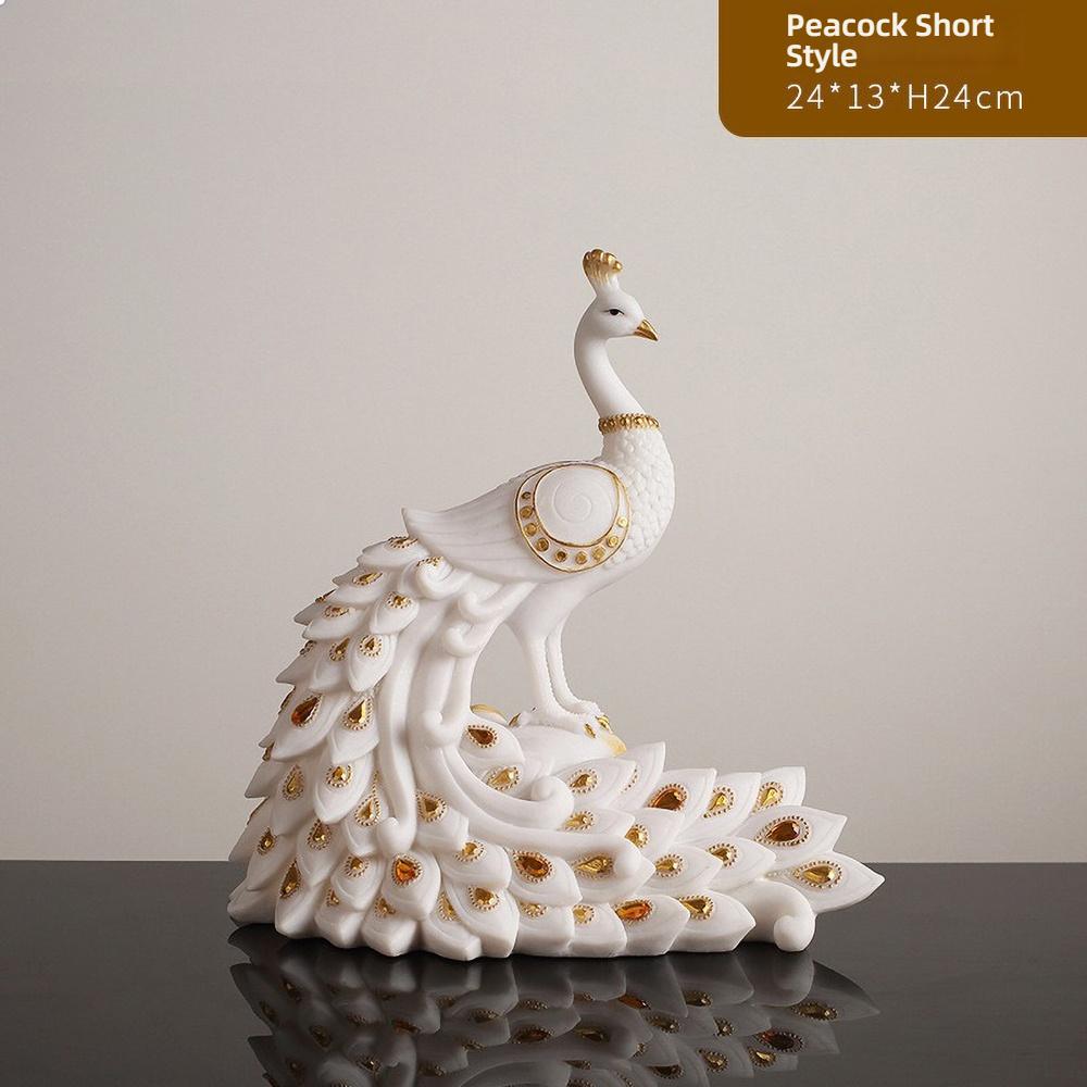 Минималистичная скульптурная ваза «Павлин», Роскошная ваза из смолы с золотой отделкой для цветов и домашнего декора, Современный арт-объект