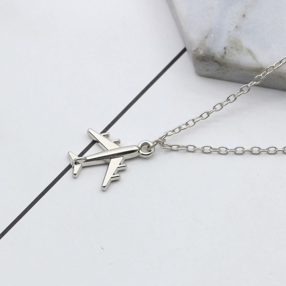 Trendy Metal Unisex Air Plane Chokers Pendant Necklace