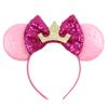 New Glitter Crown Hairband Girls Princess Party Headwear Sequins Mouse Ears Bow Headband Hair Accessories Kids Boutique Mujer