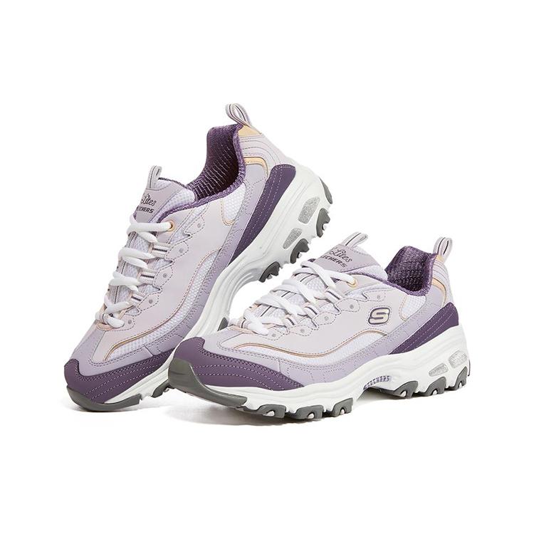 Skechers D'Lites 1.0 Low top Chunky Sneakers Women's White Purple 13143-LAV