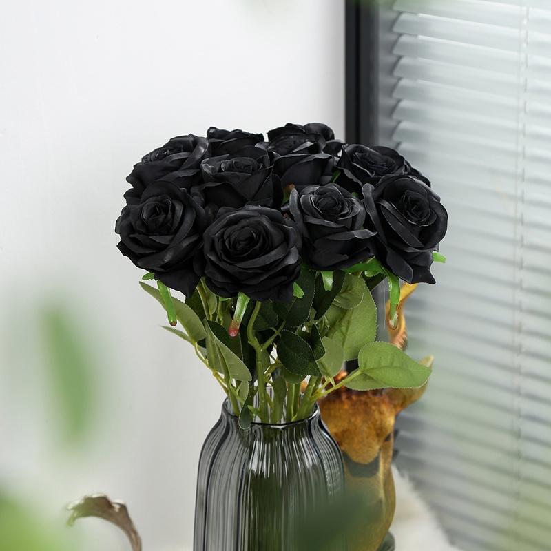 12 шт. имитация розы искусственный шелковый цветок розы искусственные цветы для свадебного букета вечерние украшения дома
