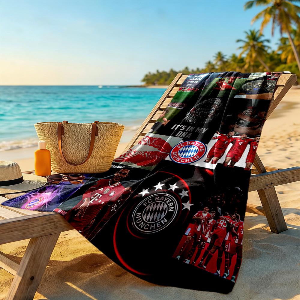 Bayern Munich Beach Towel Super Soft Microfiber Quickdry Fabric Comfortable Lightweight Perfect for Traveling Yoga Camping and Swimming
