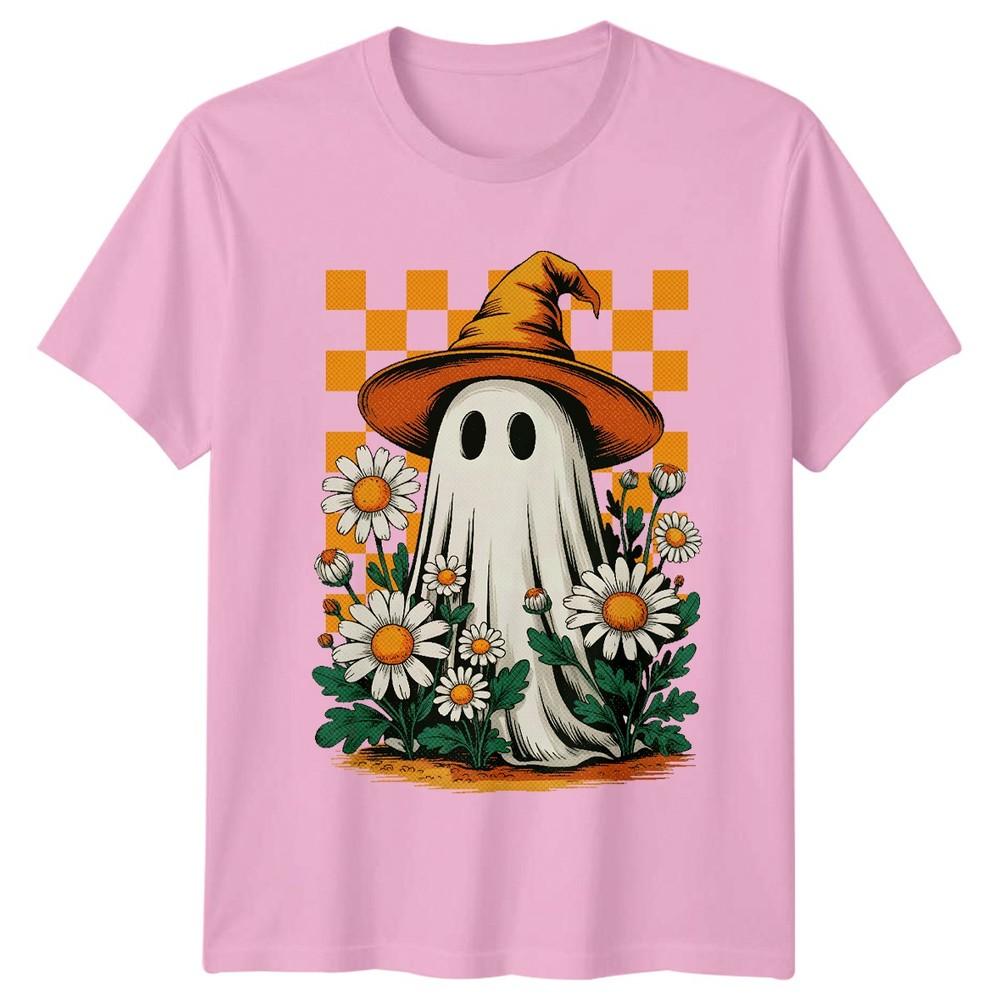Ghost Witch Hat Daisy Halloween Unisexs TShirt Unisexs Graphic Tee