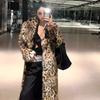 New Women's Clothing Winter Imitation Mink Hair Young Fur Coat Women's Long Knee Warm Coat Leopard Print Style
