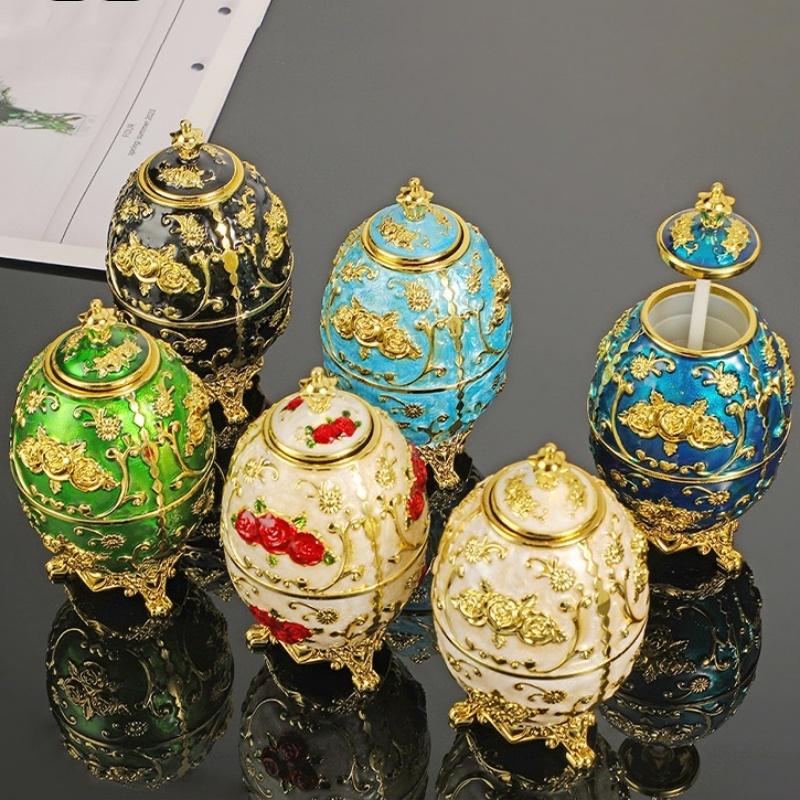 Convenient Fashion Metal Retro Toothpick Holder Toothpick Holder European Automatic Toothpick Holder Home Storage Decoration