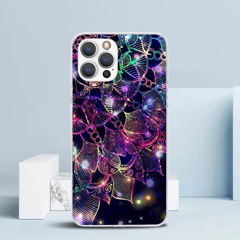 Mandala Sunflower Mandala Phone Case For IPhone 16 17 Air 16E 15 14 Plus 13 Mini 12 11 Pro Max 7 8 + SE 2020 Soft TPU Back Cover