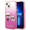 Etui do iPhone 13 mini Karl Lagerfeld Gradient Ikonik Karl & Choupette Różowe