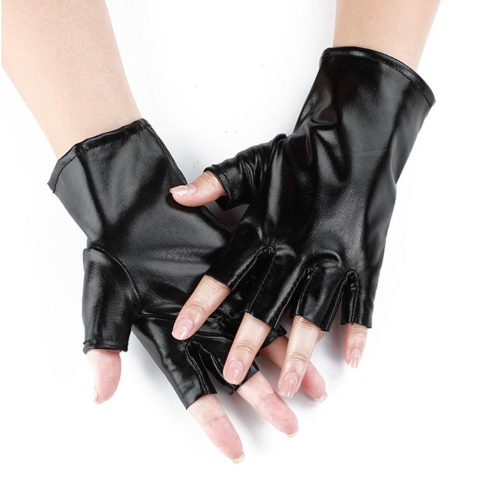 Imitation Leather PU Leather Gloves Punk Style Cosplay Gloves Hip Hop Performance