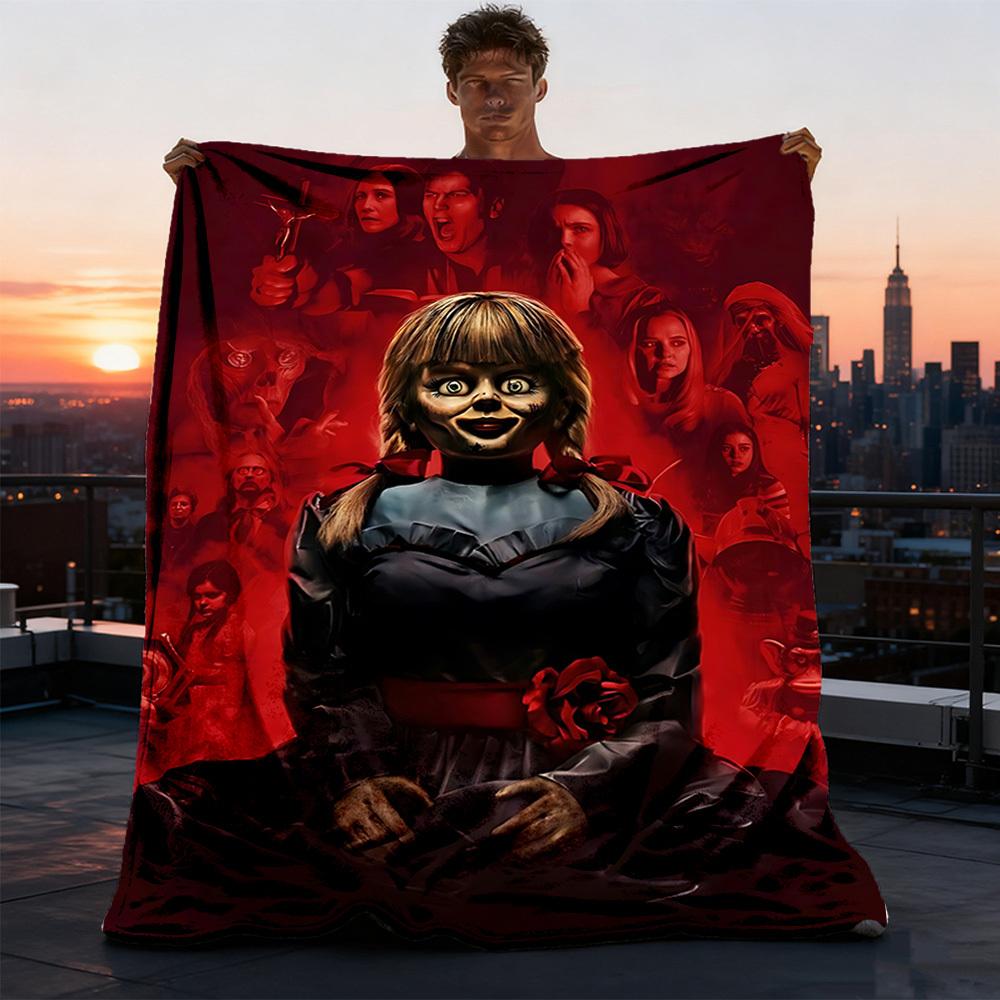 1 шт. Кукла Аннабель Наружное фланелевое одеяло Подарок для мальчиков, девочек, взрослых, семьи, друзей