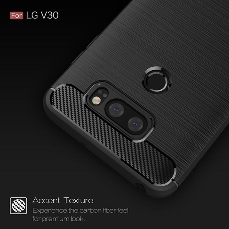 Противоударный чехол для LG V30, силиконовые матовые чехлы, мягкий чехол для телефона LG V30, LGV30, чехол из углеродного волокна