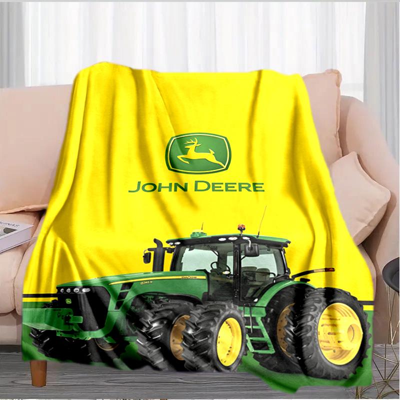 John Deere Logo Design Blanket Suitable for Sofas, Beds, Offices, And Camping - Perfect Gift for Halloween Christmas