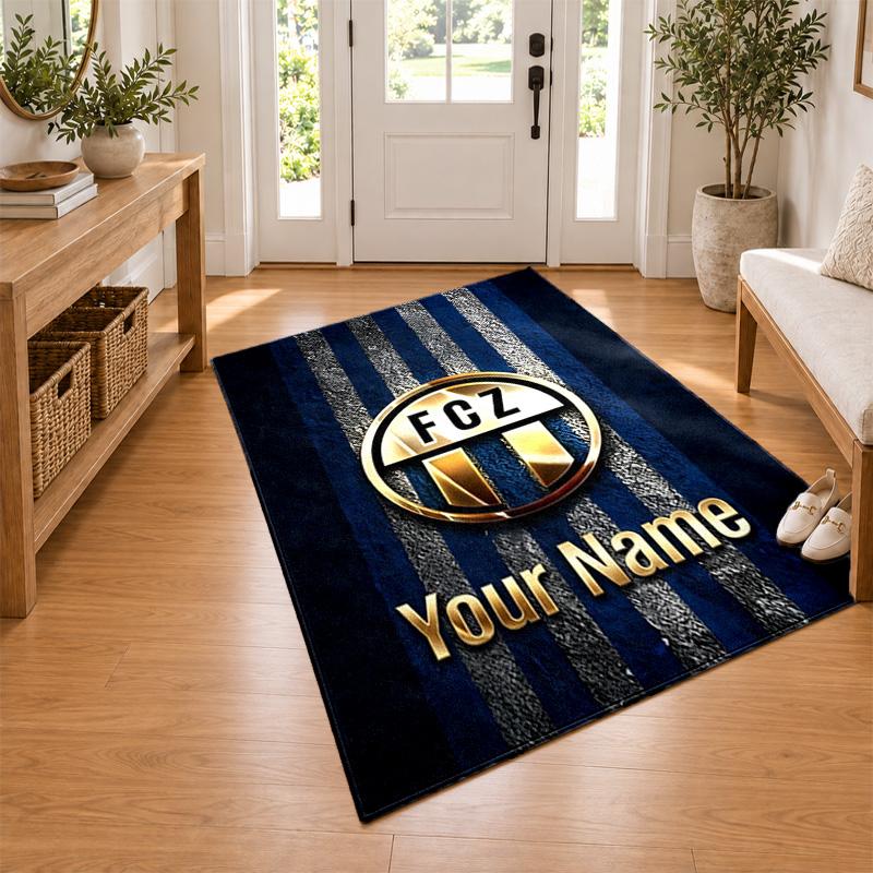 FC Zurich Custom Name Personalized Rug Non‑Slip Doormat Floor Carpet Housewarming Birthday Gift for Family Friends