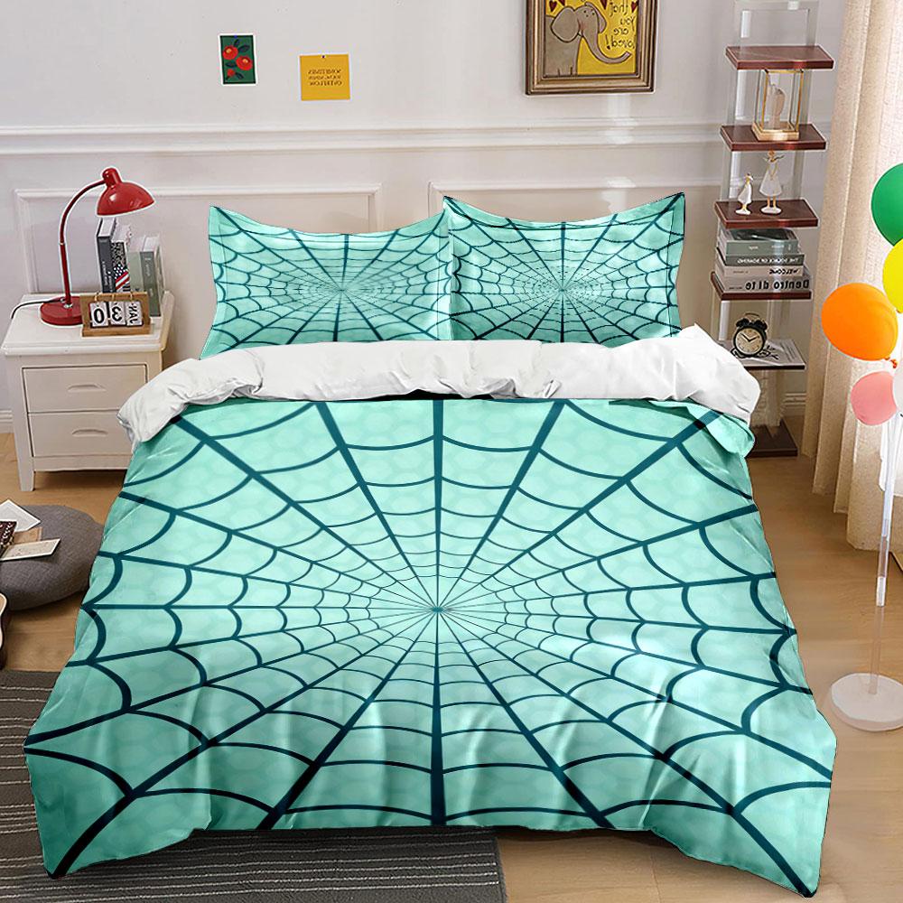 Spiderweb-inspired geometric pattern. Bedding sets Duvet cover sets Duvet covers Pillowcases(1 * Duvet Cover 2 * Pillowcases, without duvet insert)