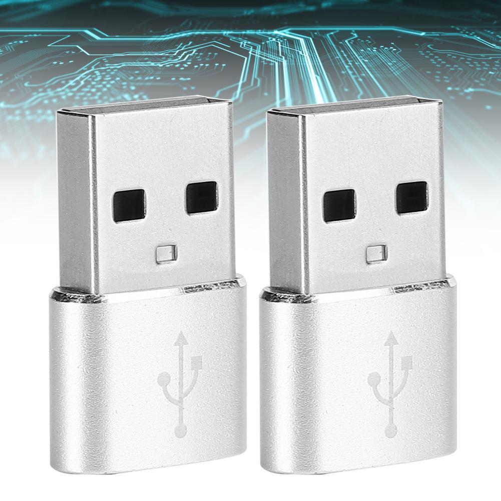 2 шт. адаптер из алюминиевого сплава TypeC к USB для зарядки, синхронизации передачи данных