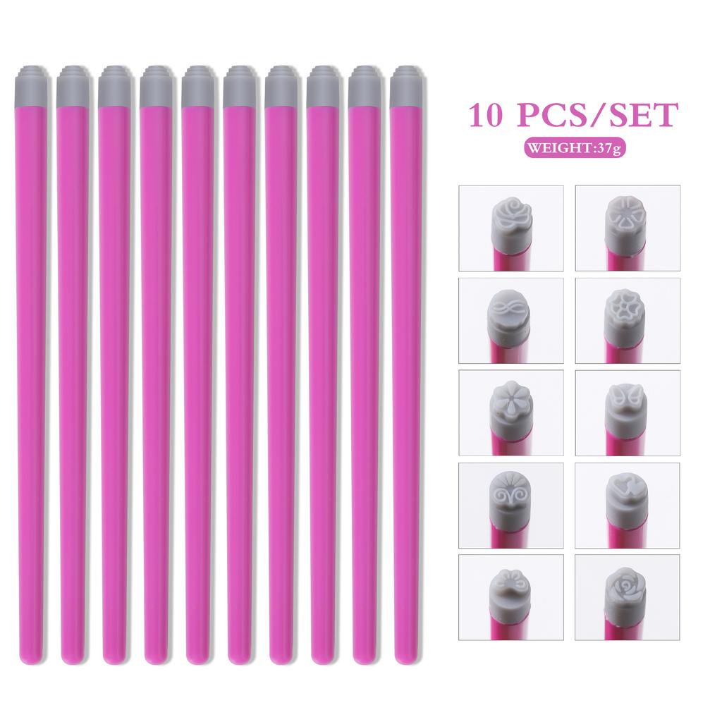 Набор ручек для штамповки ногтей с силиконовой головкой, бабочка, цветочный дизайн, инструменты для переноса изображений на ногти своими руками