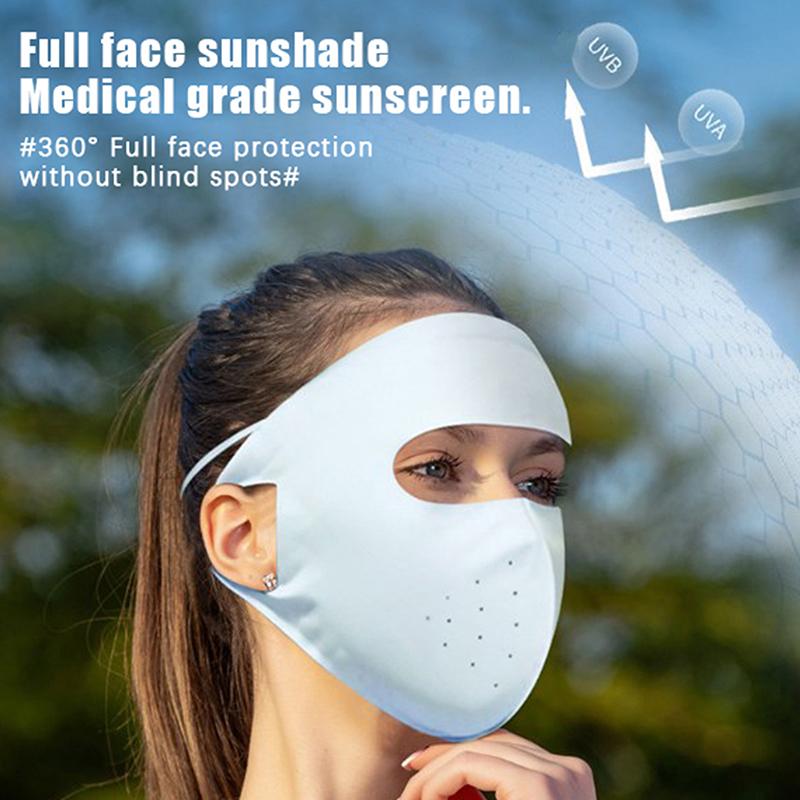 Солнцезащитная маска Traceless Women Facekini Ice Silk Anti-Ultraviel летняя дышащая тонкая маска для защиты всего лица от ультрафиолета