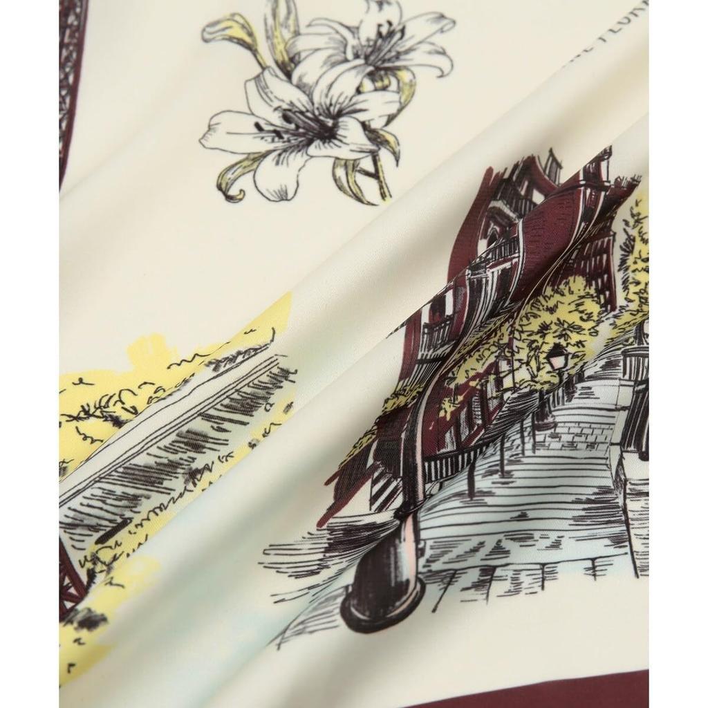 Picnic PARIS Cityscape Brown F [Rope Passage] Scarf, (22),
