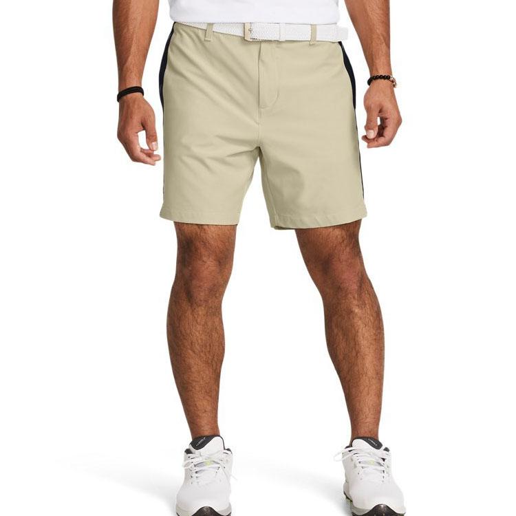 Under Armour Drive Deuces Однотонные Повседневные Удобные Прямые Шорты для Тренировок по Гольфу Средняя Посадка Спортивные Шорты Мужские Пыльно-Розовый Серый 1383157-273
