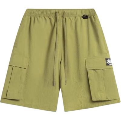 Li Ning Серия Anti-Five Спорт Простые Однотонные Свободные Шорты Средней Посадки Повседневные Мужские Шорты Оливково-Зеленый AKSV031-3