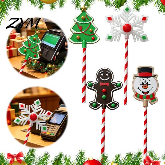 Durable PLA Payment Wand 2Pcs Credit Card Wand, 3D Printed Contactless Tool, Festive Christmas Tap Lightweight to Pay Accessory for Shops Restaurants