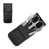 Giesen & Forsthoff's Timor 4-piece Gents' Manicure Set with Nail Pliers In Black Leather Case