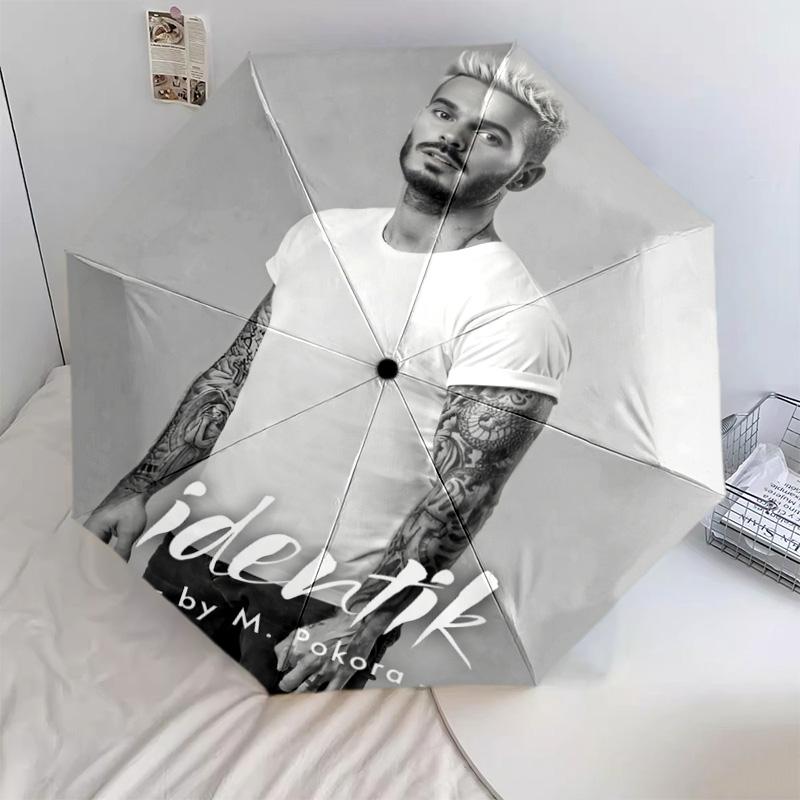 1 PC Automatic Folding Umbrella - M Pokora Pattern Portable Foldable Design With 8 Ribs Christmas Birthday Gifts