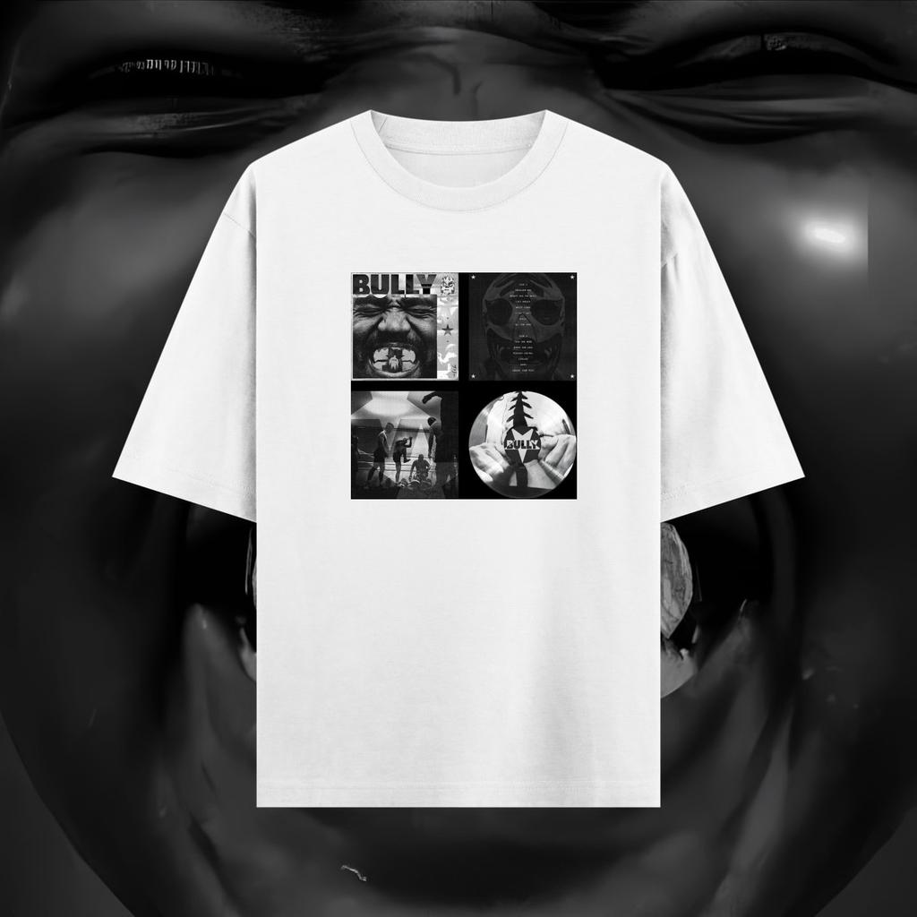 Bully Black White Collage Graphic TShirt Unisex Unisex Casual Cotton Short Sleeve Streetwear Hip Hop Tops