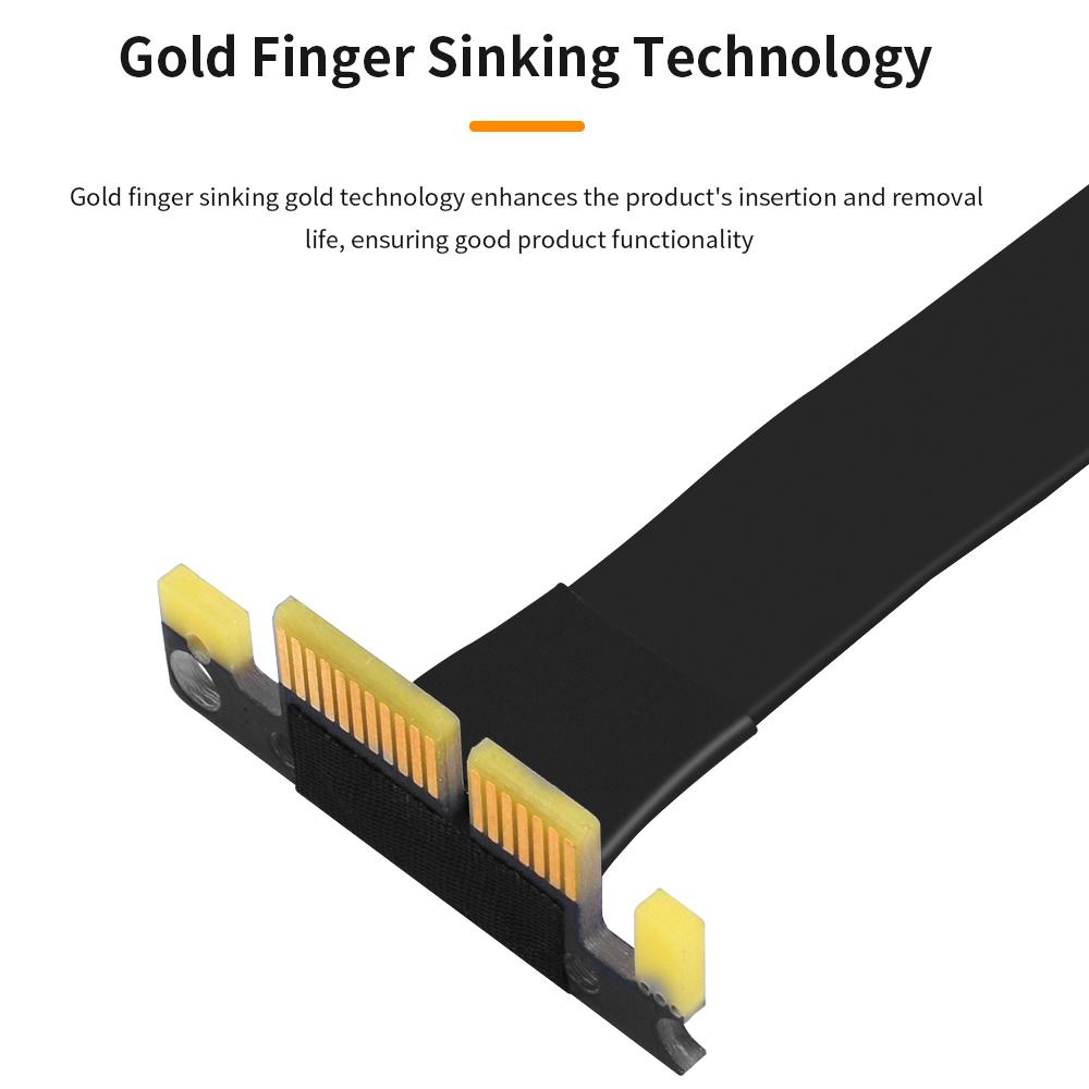 TISHRIC PCIE3.0 1X To X1 Cable 120MM Dual 90 Degree Right Angle PCIE X1 Extension Cable PCI Express 1X High-Speed Extender 8Gbps