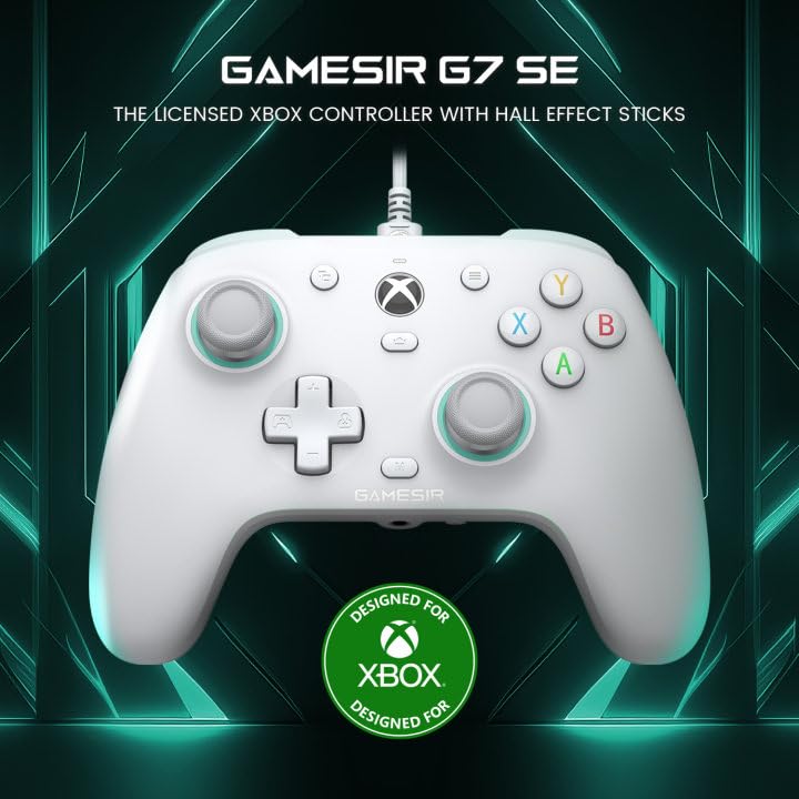 Проводной игровой контроллер GameSir G7 SE для Xbox Series Xbox и ПК с Windows со стиками Холла и аудиоразъемом XS, One, 10/11 3,5 мм