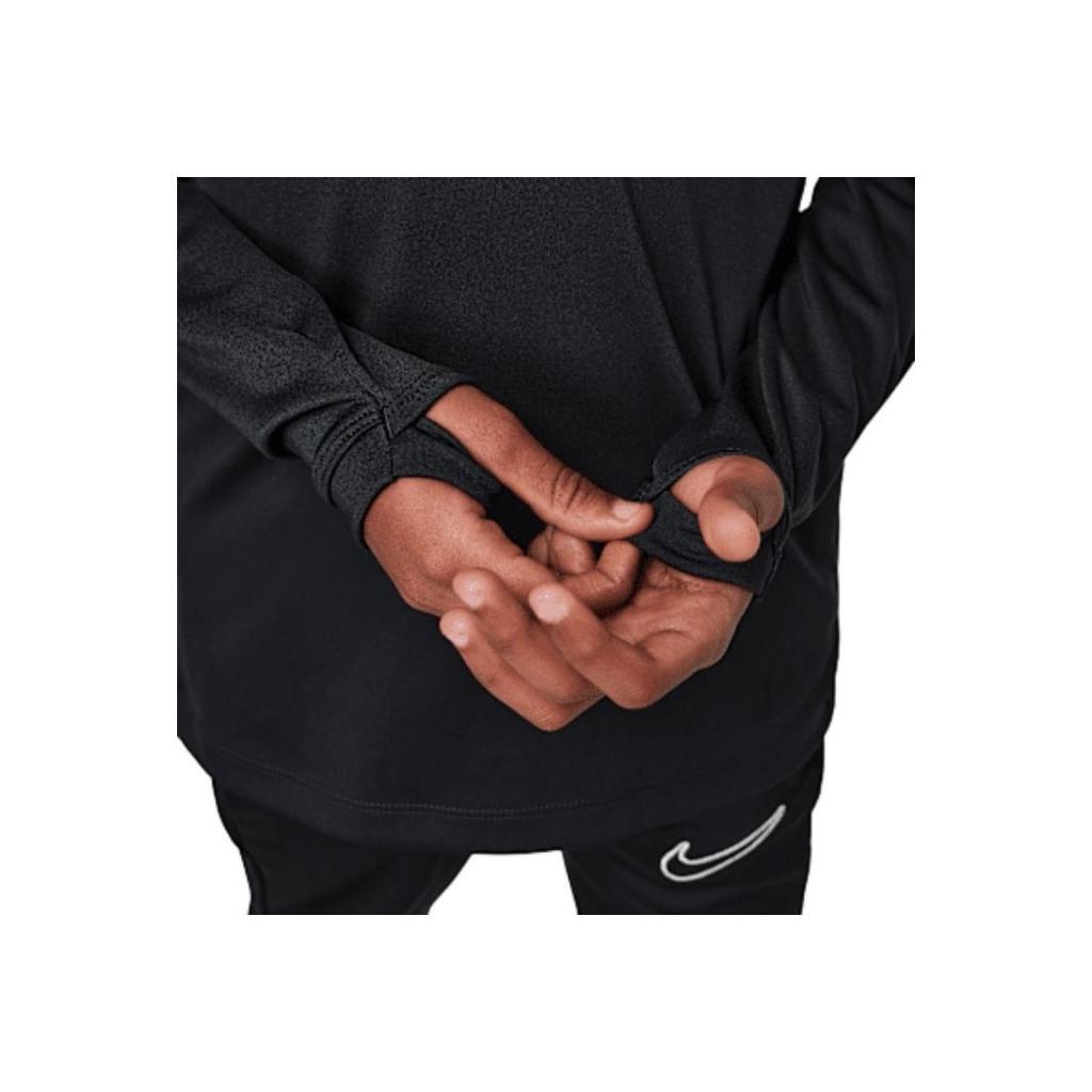 Nike Детский быстросохнущий дышащий свитер Academy Dri-Fit с длинным рукавом, черный, белый HJ3721-010