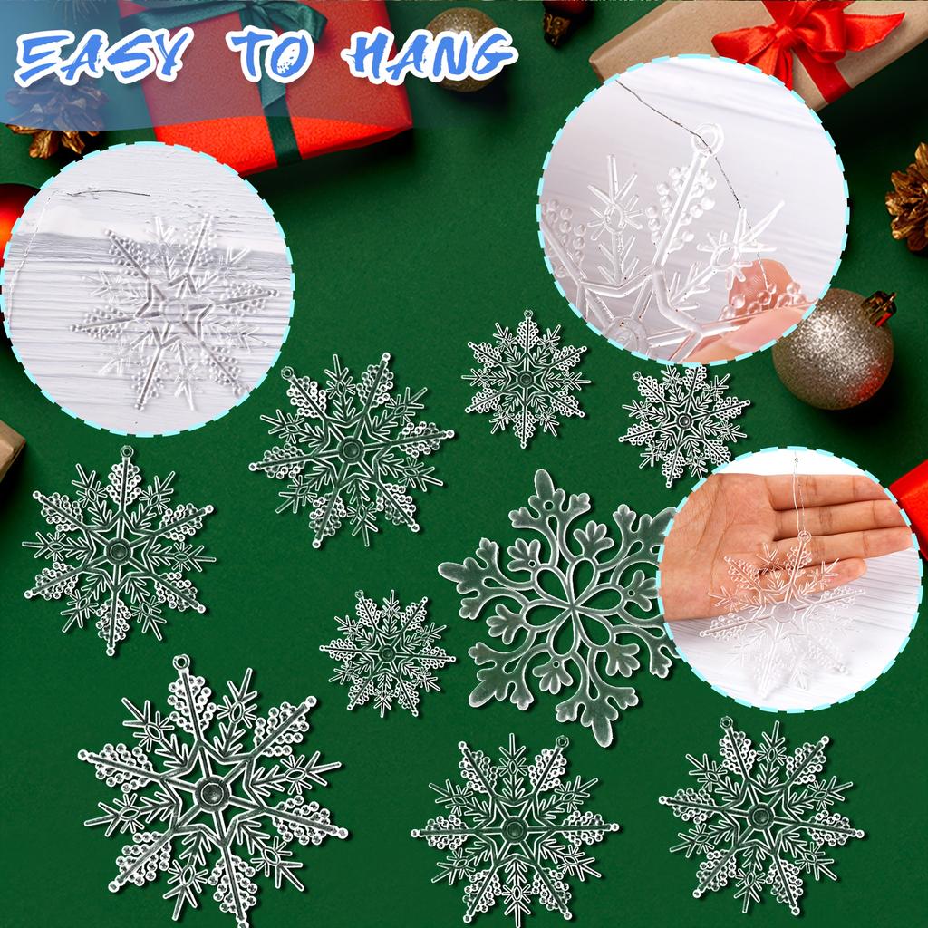 36 шт. Белые блестящие ornaments-снежинки из неокрашенной массы пластика и бумаги Украшение для рождественской площадки Рождественская елка Подвеска Для дома Зимние вечеринки