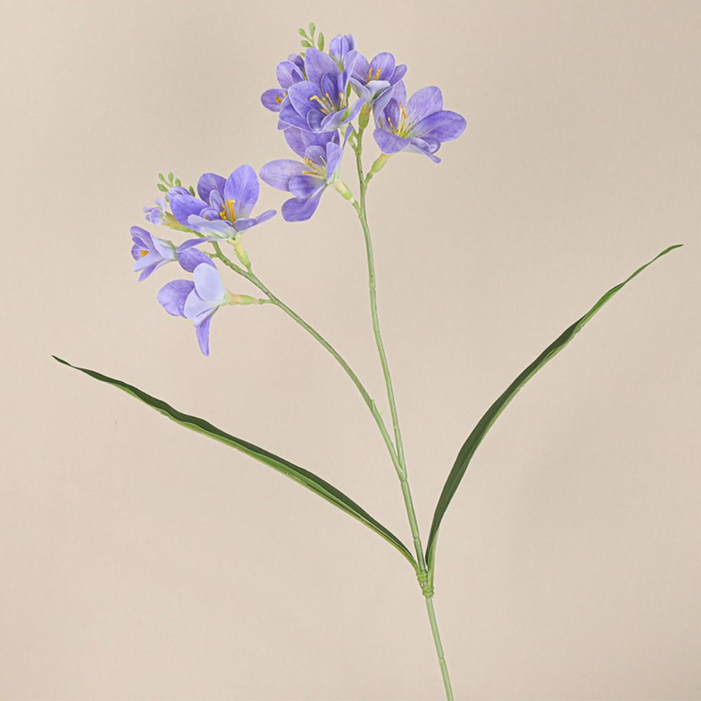 Realistic Artificial Freesia Flowers 2 Fork Simulation Whelan Flower Wedding Party Decor