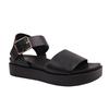Womens/Ladies Phoenix PU Buckle Detail Wide Flat Sandals