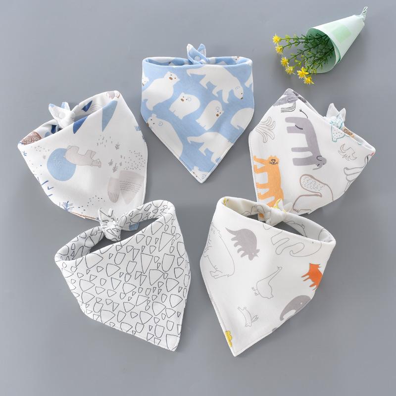 Baby Bibs 5 Pack Baby Bandana Drool Bibs Cotton for Unisex Boys Girls Babador Feeding Smock Infant Burp Cloth Baby Saliva Towel