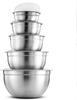 Premium Stainless-Steel Mixing Bowls with Airtight Lids (Set of 5) Nesting Bowls for Space-Saving Storage, Easy-Grip & Stability Design