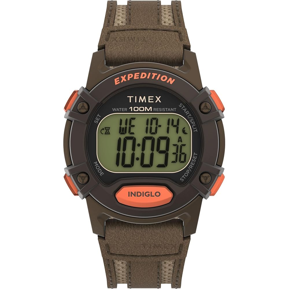 TIMEX Кварцевые часы Expedition 10 АТМ Водонепроницаемые Пластиковые Хаки Циферблат Мужские