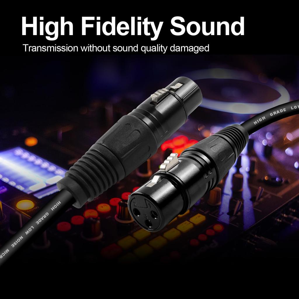 SGANGCAR XLR Кабель 10M Микрофонный Кабель 3-контактный XLR Папа-Мама Сбалансированное Соединение Совместим с Записывающими Устройствами Динамиками AV Усилителями
