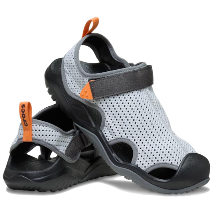 Crocs Сандалии с сетчатой палубой Swiftwater Mesh Deck Mirage, цвет Phantom Grey, мужские, 211095-1NM