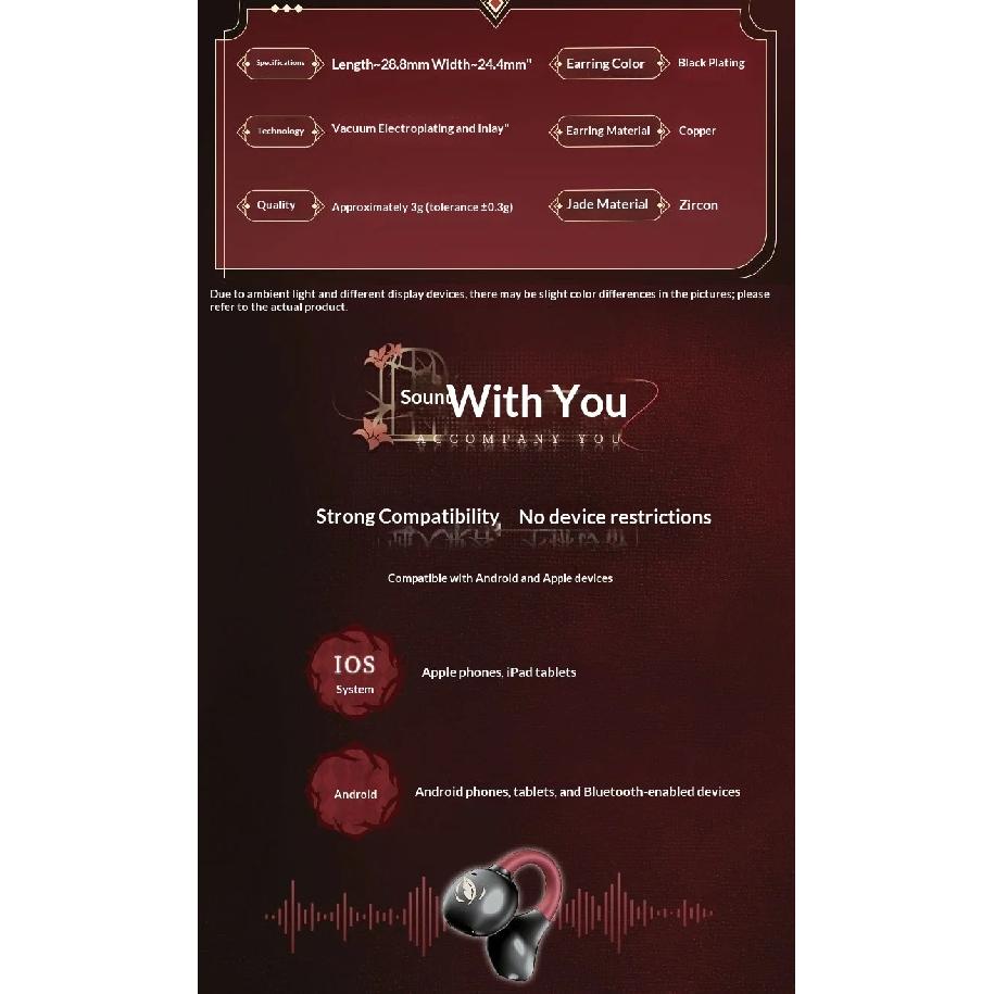 Love and Deepspace Sylus Otome Game Cosplay Bluetooth Headset Cartoon BlueTooths Earphone Ear Clip Headphones Bone Conduction