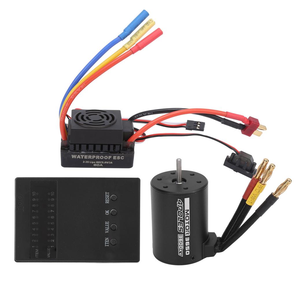 Бесколлекторный двигатель 3650 3600KV 60A T ESC Карта программирования Комбо-набор для деталей радиоуправляемой машины 18 110
