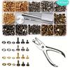 Metal Double Cap Rivets Studs Round Rivet for DIY Leather Craft Bag Belt Clothing Garment Shoes Pet Collar Fixing Tools