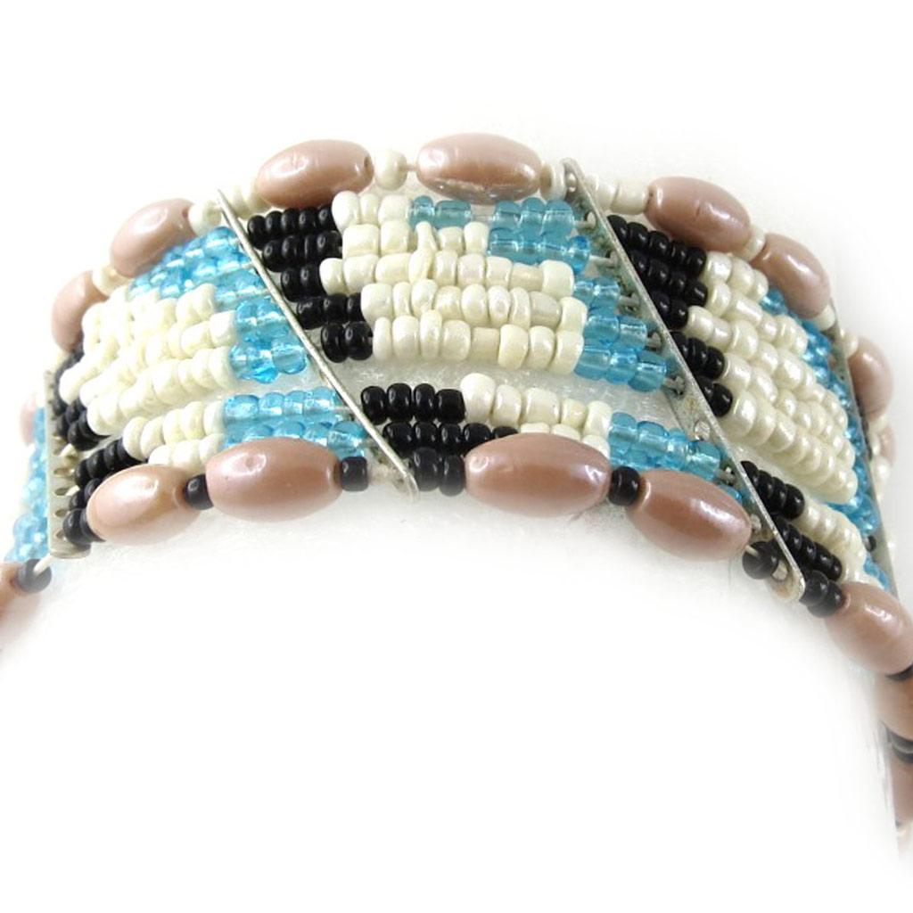 Les Trésors De Lily [B8179] - Bracelet 'Kunju' Bleu Blanc Rose