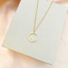 Full Of Diamond Stars Moon Necklace Women'S Light Luxury Versatile Shining Zircon Pendant Collarbone Chain