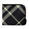 Burberry Check Zip Card Holder, Black & Beige Plaid Leather Coin Purse with Gold Hardware,Card Case for Daily Carry, Business & Travel 80951191